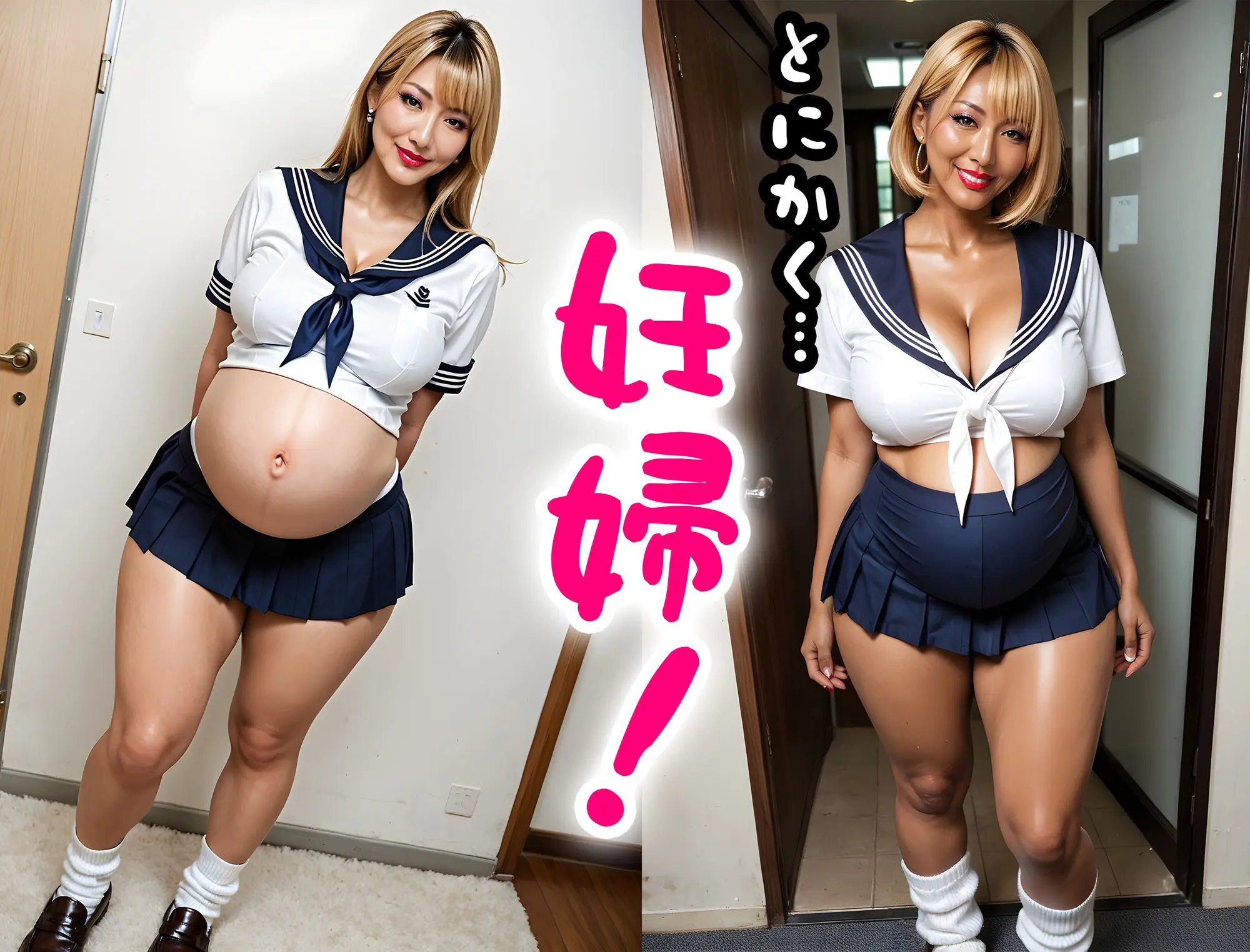 熟女×ギャル×妊婦×セーラー服CG集 画像1