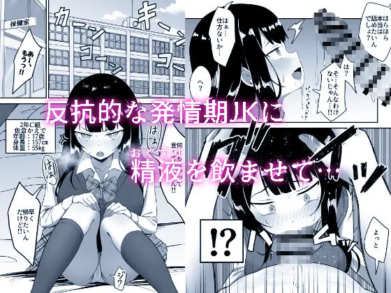 ジト目JKの発情期マ〇コに教育的性指導 画像1