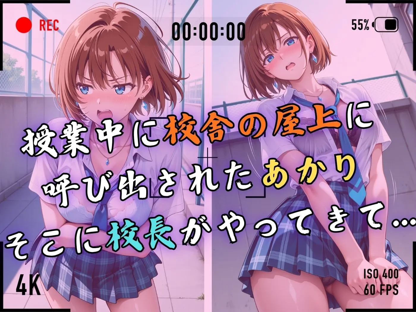 【4Kイラスト】1万3000人の生徒を抱いた校長による森あかりへの性指導(学校屋上編) 画像4